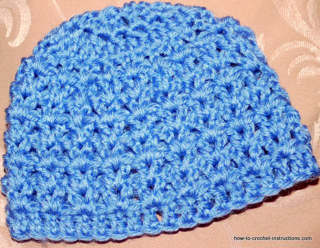 HOOKED ON NEEDLES: CROCHETED BABY HAT - INSTRUCTIONS AND PICTURES