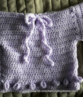 crochet baby jumper - back view