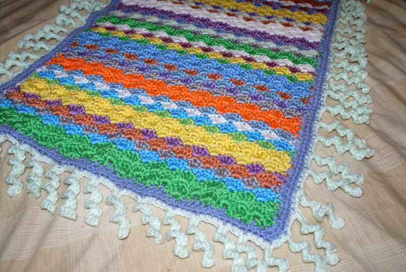using up oddments - crochet baby blanket