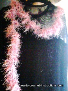 crochet "feather" boa