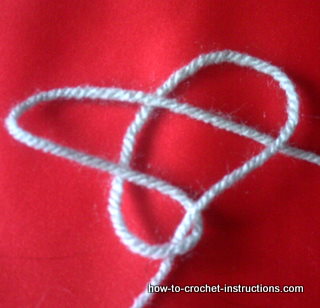 2nd stage of making a slip knot